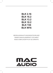 MAC Audio BLK 10.2 Bedienungsanleitung, Garantie