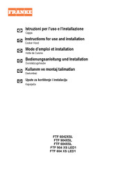 Franke FTF 904XSL Bedienungsanleitung Und Installation