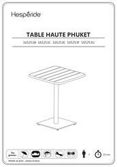 Hesperide PHUKET 165253E Bedienungsanleitung