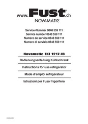 Fust Novamatic EKI 1217-IB Bedienungsanleitung