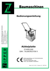 Zipper ZI-RPE120D Bedienungsanleitung