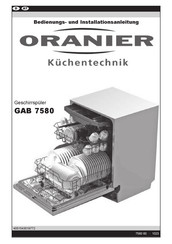 Oranier GAB 7580 Bedienungs- Und Installationsanleitung