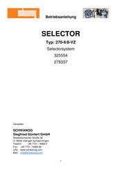 SCHWANOG SELECTOR 270-II/8-VZ Betriebsanleitung