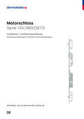 dormakaba 134/MO/SET3 Serie Installations- Und Wartungsanleitung