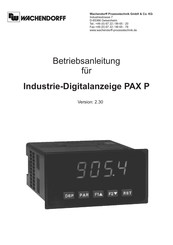 Wachendorff PAX P Betriebsanleitung
