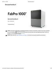3D Systems FabPro 1000 Benutzerhandbuch
