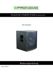 Pronomic SA-18 SUB Bedienungsanleitung