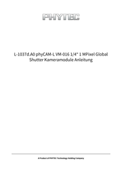 Phytec L-1037d.A0 phyCAM-L VM-016 1/4 Anleitung