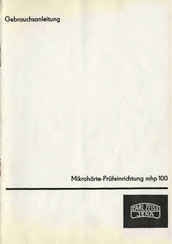 Carl Zeiss Jena mhp 100 Gebrauchsanleitung