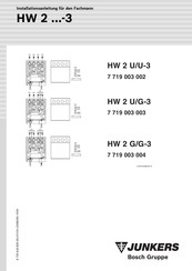 Bosch Junkers HW 2 3 Serie Installationsanleitung Für Den Fachmann