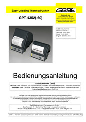 GeBe GPT-4352 Bedienungsanleitung