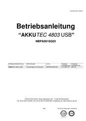 ATECO AKKUTEC 4803 USB Betriebsanleitung