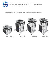 HP LASERJET ENTERPRISE 700 COLOR MFP Handbuch Zu Garantie Und Rechtlichen Hinweisen