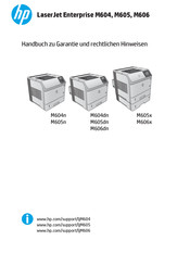 HP LaserJet Enterprise M604n Handbuch Zu Garantie Und Rechtlichen Hinweisen