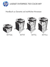 HP LASERJET ENTERPRISE M775f Handbuch Zu Garantie Und Rechtlichen Hinweisen