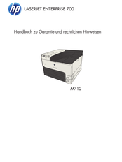HP LASERJET ENTERPRISE M712 Handbuch Zu Garantie Und Rechtlichen Hinweisen