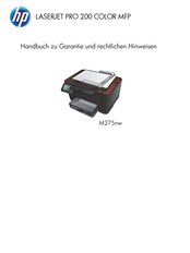HP LASERJET PRO 200 COLOR MFP Handbuch Zu Garantie Und Rechtlichen Hinweisen
