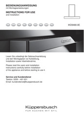 Küppersbusch IKD9480 0E-Serie Bedienungsanweisung Mit Montageanweisungen