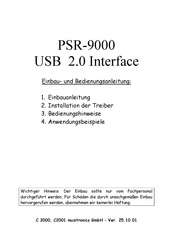 Musitronics PSR-9000 Einbau- Und Bedienungsanleitung