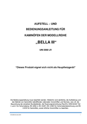 conforto BELLA III Serie Aufstell- Und Bedienungsanleitung
