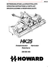 Howard HK25 Betriebsanleitung Und Ersatzteilliste