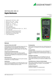 Gossen Metrawatt METRALINE DM 41 Bedienungsanleitung