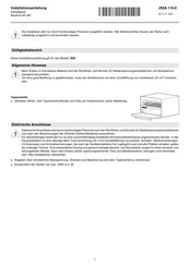 V-ZUG 60-381 Installationsanleitung