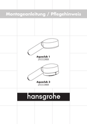 HANSGROHE Aquaclub 1 28352 Serie Montageanleitung Und Pflegehinweise
