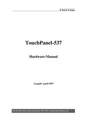 Phytec TouchPanel-537 Bedienungsanleitung