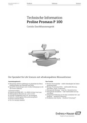 Endress+Hauser Proline Promag P 100 Technische Information