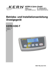 KERN KDE-T Serie Betriebs Und Installationsanleitung