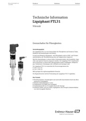 Endress+Hauser Liquiphant FTL31 Technische Information