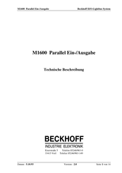 Beckhoff M1600 Technische Beschreibung