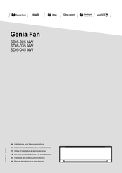 Saunier Duval Genia Fan SD 6-025 NW Installations- Und Wartungsanleitung