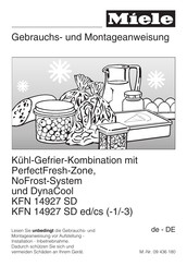Miele KFN 14927 SD ed/cs Gebrauchs- Und Montageanweisung