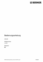 Berner Pro-100 Lotmulti Bedienungsanleitung