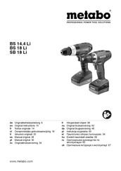 Metabo BS 14.4 Li Originalbetriebsanleitung