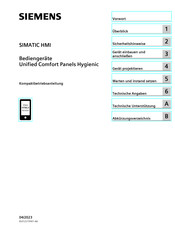 Siemens SIMATIC HMI Unified Comfort Panels Hygienic Kompaktbetriebsanleitung