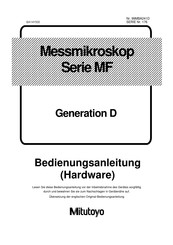 Mitutoyo MF-Serie Bedienungsanleitung