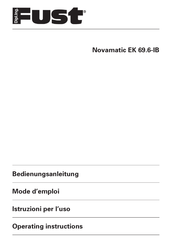 FUST Novamatic EK 69.6-IB Bedienungsanleitung