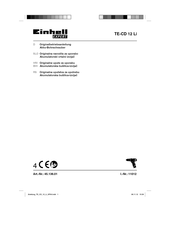 EINHELL Expert TE-CD 12 Li Originalbetriebsanleitung