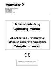 Weidmuller Crimpfix universal Betriebsanleitung