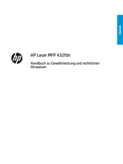 HP Laser MFP 432fdn Handbuch Zu Garantie Und Rechtlichen Hinweisen