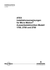 Emerson Micro Motion 2700 Installationsanweisungen