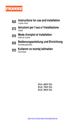 Franke FGL 6015 XS Bedienungsanleitung Und Einrichtung