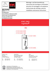 KWC ONO highflex Z.535.843.000 Montage- Und Serviceanleitung