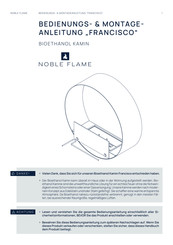 Noble Flame FRANCISCO Bedienungs-/Montageanleitung