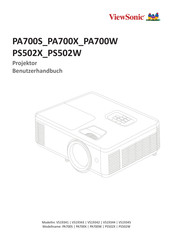 ViewSonic PS502X Benutzerhandbuch