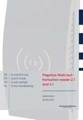Simons Voss Technologies PegaSys 2.1 Kurzanleitung