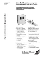 Endress+Hauser Proline Prosonic Flow 90W Technische Information
